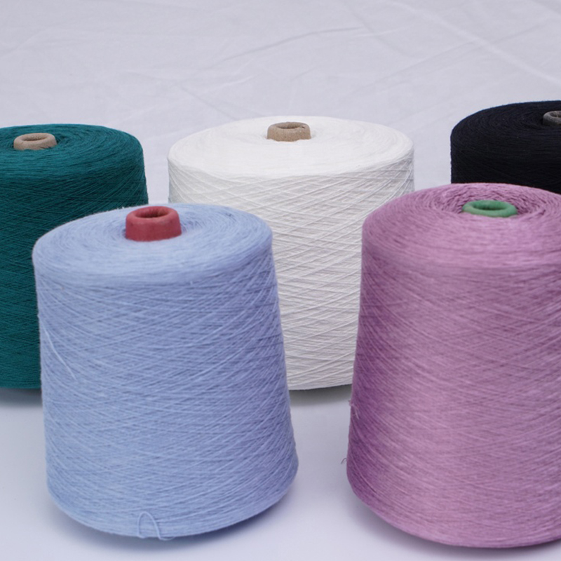 28NM/2 50 Geri Dönüşüm polyester 50 akrilik karışımlı iplik Halka Bükülmüş fabrika toptan